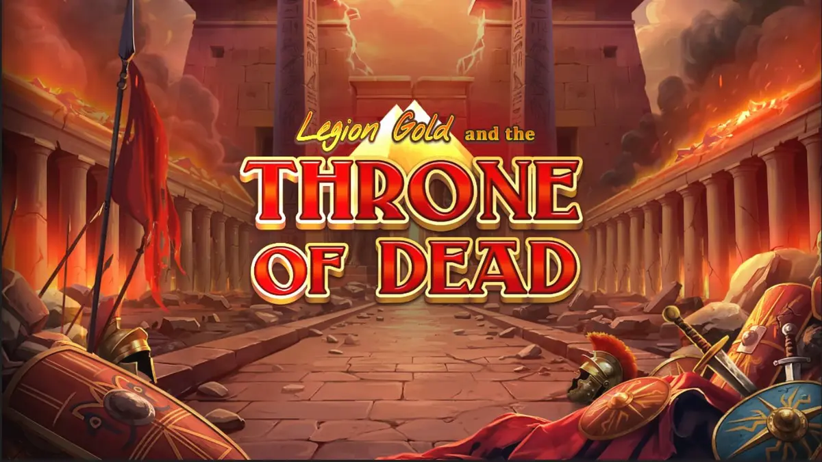 Tampilan visual slot Legion Gold and the Throne of Dead dengan tema Mesir dan Romawi